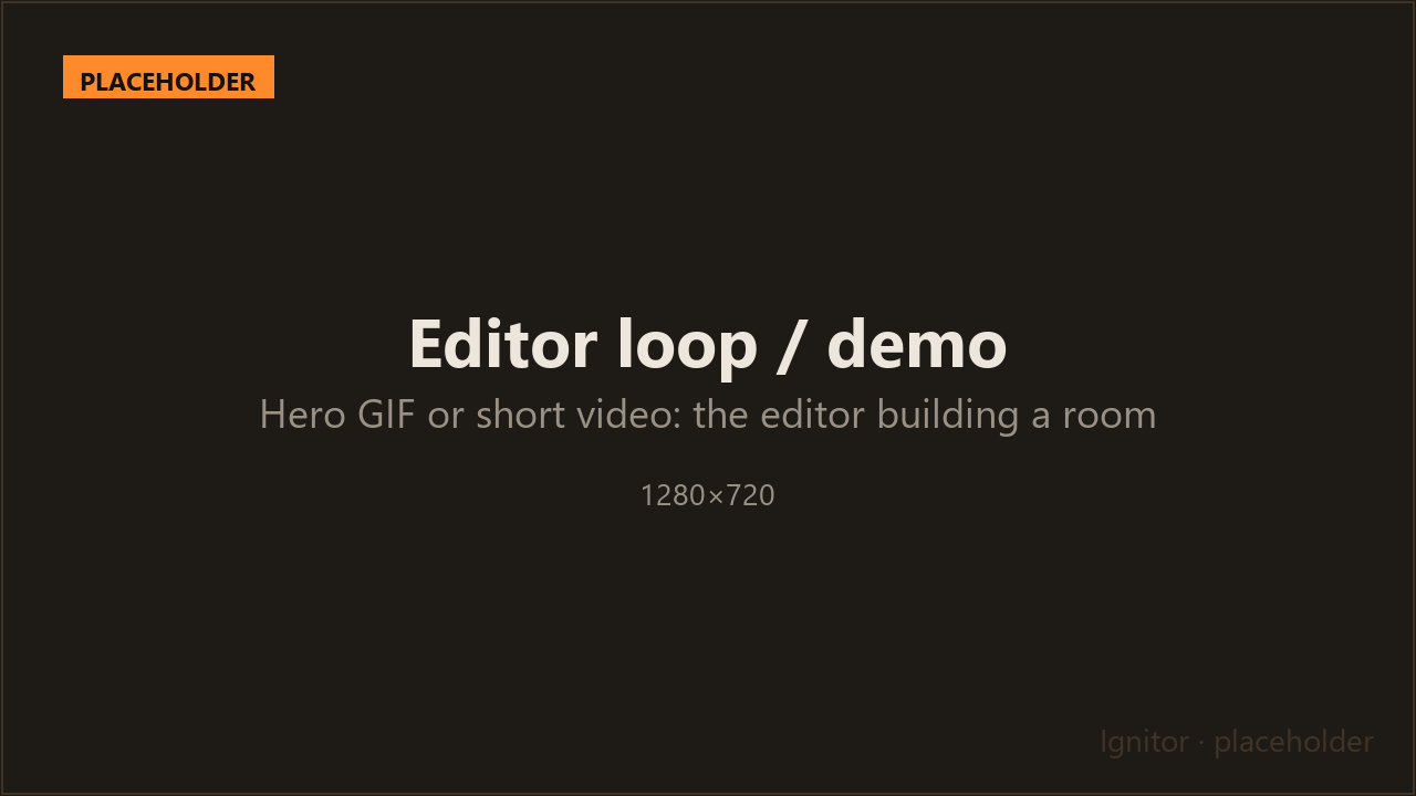 The Ignitor editor building a room